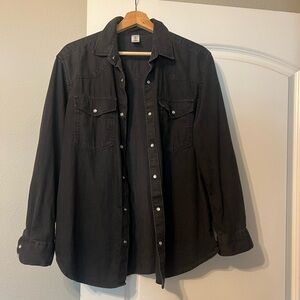 Black button-down shirt